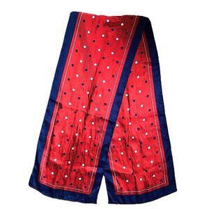 Vintage Vera Neuman polka dots silk hand rolled  hem scarf